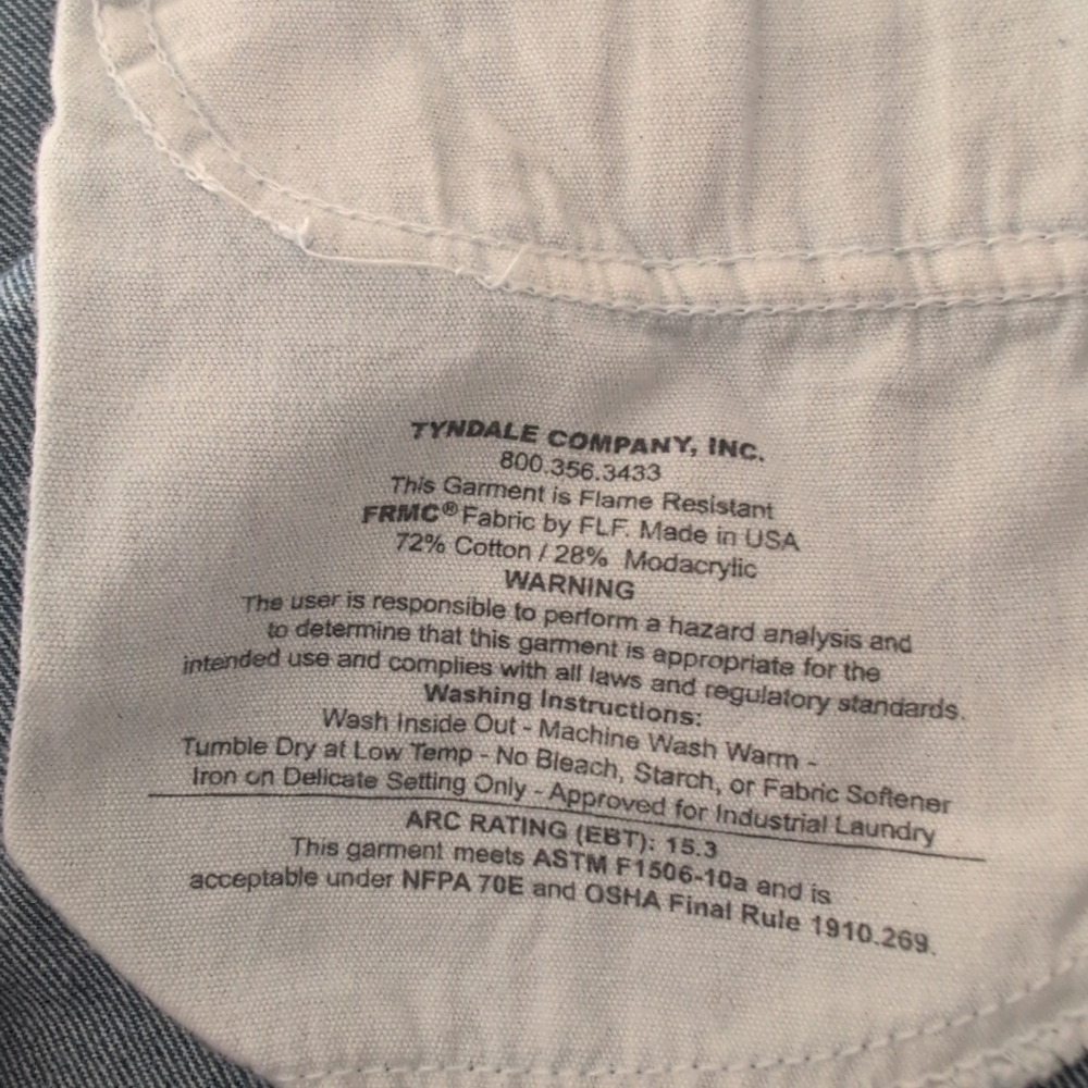 Tyndale FRMC Jeans Women's 12/32 Blue Flame Resistant Made In USA Work NFPA 2112 - Picture 9 of 14